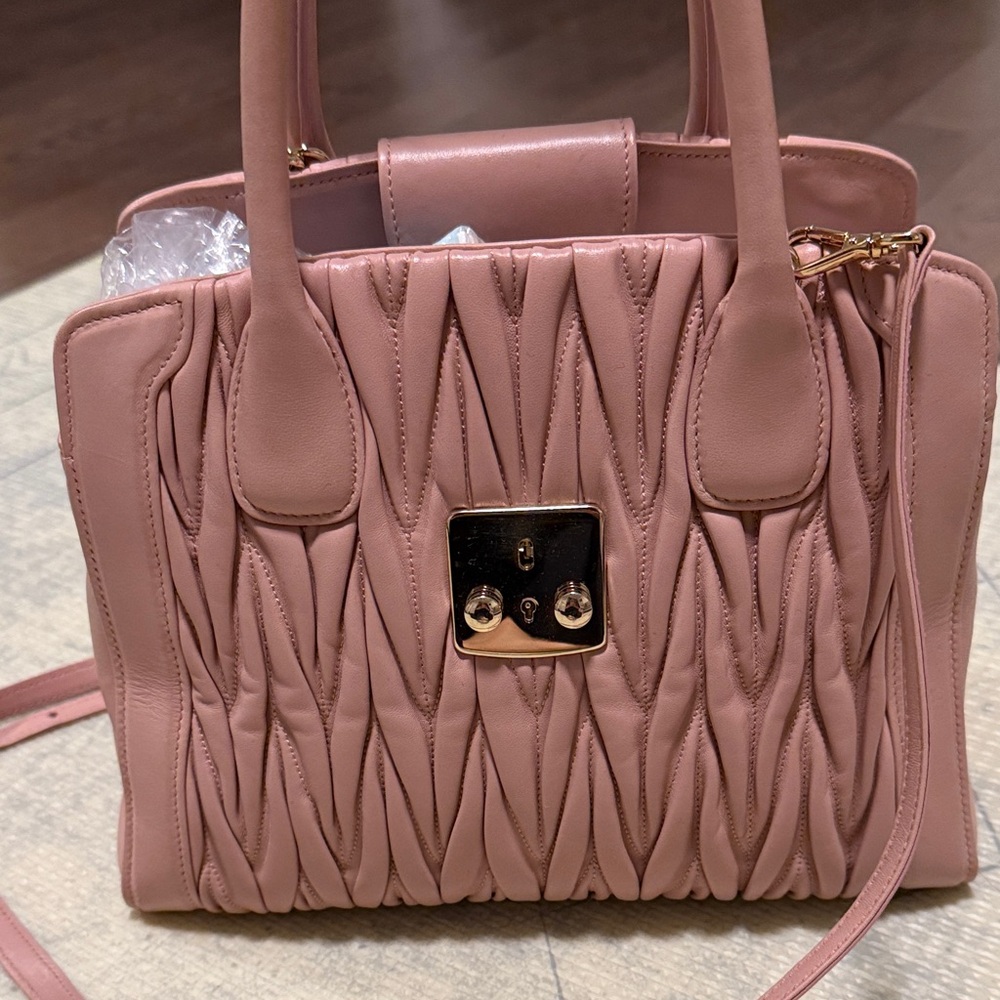 Miu Miu Pink Quilted Tote